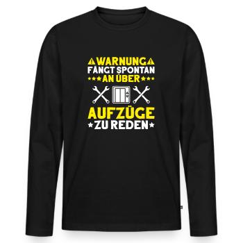 Elevator Fitter Elevator Mechanic Elevator Mechanic - Men's Premium Organic Long Sleeve Shirt - black - Front - Nico (187cm)