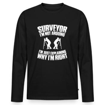 Vermessungstechniker Vermesser Land Surveyor - Men's Premium Organic Long Sleeve Shirt - black - Front - Nico (187cm)