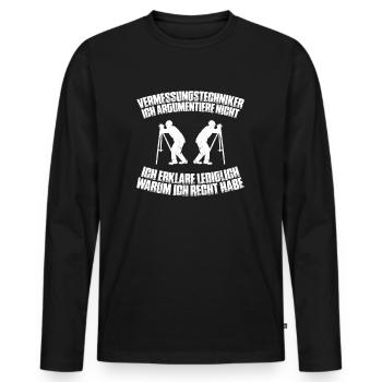Vermessungstechniker Vermesser Land Surveyor - Männer Premium Bio Langarmshirt - Schwarz - Vorne - Nico (187cm)