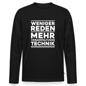 Veranstaltungstechniker Event Technician - Männer Premium Bio Langarmshirt - Schwarz - Vorne - Nico (187cm)