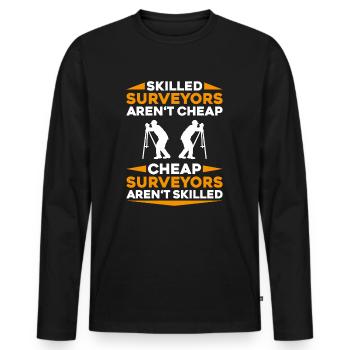 Vermessungstechniker Vermesser Land Surveyor - Men's Premium Organic Long Sleeve Shirt - black - Front - Nico (187cm)