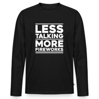 Pyrotechnicien Feux d’artifice Pyrotechnie Pyrotechnicien - T-shirt manches longues Premium bio Homme - noir - Devant - Nico (187cm)