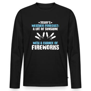Pyrotechnicien Feux d’artifice Pyrotechnie Pyrotechnicien - T-shirt manches longues Premium bio Homme - noir - Devant - Nico (187cm)