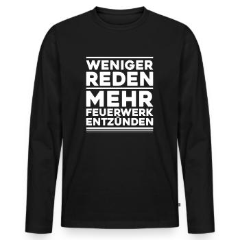Pyrotechniker Feuerwerk Pyrotechnik Pyrotechnician - Männer Premium Bio Langarmshirt - Schwarz - Vorne - Nico (187cm)