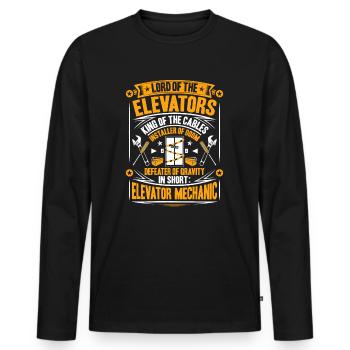 Elevator Fitter Elevator Mechanic Elevator Mechanic - Men's Premium Organic Long Sleeve Shirt - black - Front - Nico (187cm)