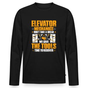 Elevator Fitter Elevator Mechanic Elevator Mechanic - Men's Premium Organic Long Sleeve Shirt - black - Front - Nico (187cm)