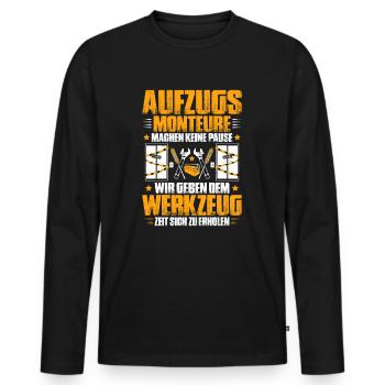 Elevator Fitter Elevator Mechanic Elevator Mechanic - Men's Premium Organic Long Sleeve Shirt - black - Front - Nico (187cm)