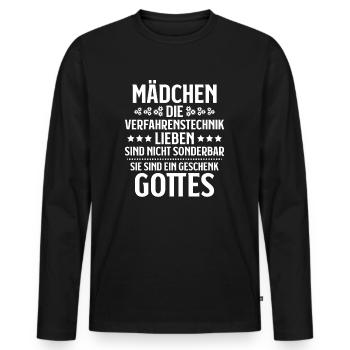 Verfahrensmechaniker Verfahrensmechanikerin - Männer Premium Bio Langarmshirt - Schwarz - Vorne - Nico (187cm)