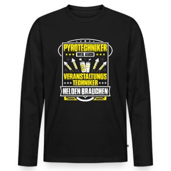 Pyrotechniker Feuerwerk Pyrotechnik Pyrotechnician - Männer Premium Bio Langarmshirt - Schwarz - Vorne - Nico (187cm)
