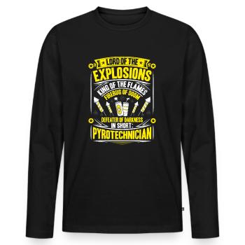Pyrotechniker Feuerwerk Pyrotechnik Pyrotechnician - Männer Premium Bio Langarmshirt - Schwarz - Vorne - Nico (187cm)