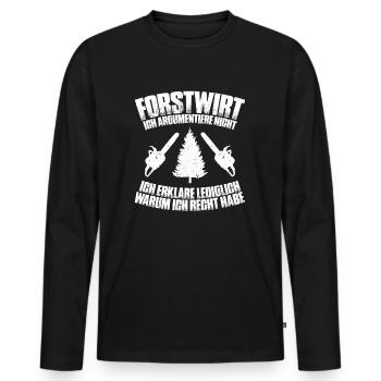Forstwirt Forstwirtschaft Waldfacharbeiter Wald - Männer Premium Bio Langarmshirt - Schwarz - Vorne - Nico (187cm)