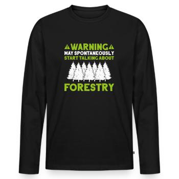 Forester Forestry Forester Forest Worker Forest - Men's Premium Organic Long Sleeve Shirt - black - Front - Nico (187cm)
