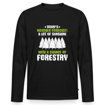 Forester Forestry Forester Forest Worker Forest - Men's Premium Organic Long Sleeve Shirt - black - Front - Nico (187cm)