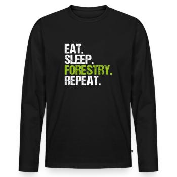 Forester Forestry Forester Forest Worker Forest - Men's Premium Organic Long Sleeve Shirt - black - Front - Nico (187cm)