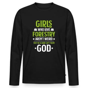 Forester Forestry Forester Forest Worker Forest - Men's Premium Organic Long Sleeve Shirt - black - Front - Nico (187cm)