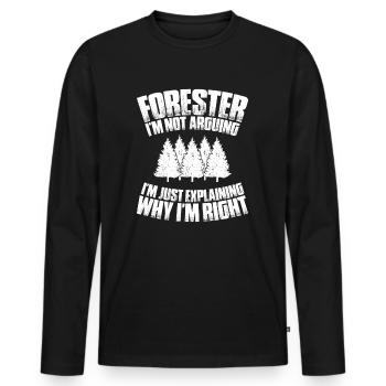 Forester Forestry Forester Forest Worker Forest - Men's Premium Organic Long Sleeve Shirt - black - Front - Nico (187cm)