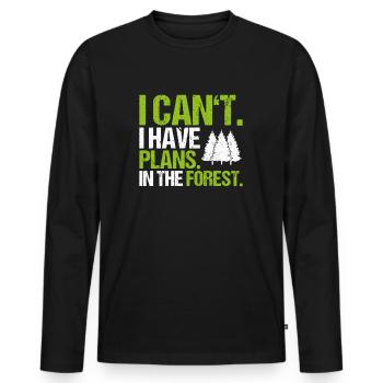 Forester Forestry Forester Forest Worker Forest - Men's Premium Organic Long Sleeve Shirt - black - Front - Nico (187cm)