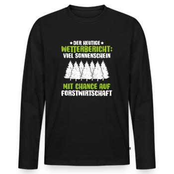 Förster Forstwirtschaft Forester Waldarbeiter Wald - Männer Premium Bio Langarmshirt - Schwarz - Vorne - Nico (187cm)