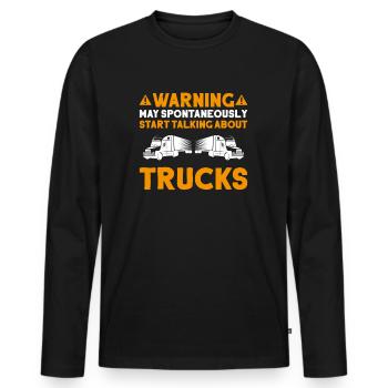 Chauffeur de camion Chauffeur de camion Chauffeur professionnel Camionneur - T-shirt manches longues Premium bio Homme - noir - Devant - Nico (187cm)