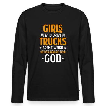 Chauffeur de camion Chauffeur de camion Chauffeur professionnel Camionneur - T-shirt manches longues Premium bio Homme - noir - Devant - Nico (187cm)