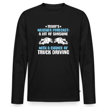 Chauffeur de camion Chauffeur de camion Chauffeur professionnel Camionneur - T-shirt manches longues Premium bio Homme - noir - Devant - Nico (187cm)