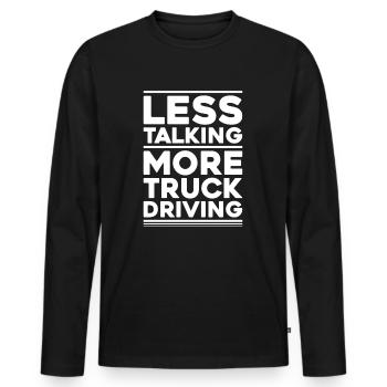Chauffeur de camion Chauffeur de camion Chauffeur professionnel Camionneur - T-shirt manches longues Premium bio Homme - noir - Devant - Nico (187cm)