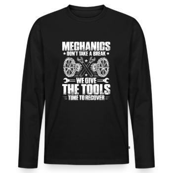 Mechanic Mechanic Mechanics Mechanic - Men's Premium Organic Long Sleeve Shirt - black - Front - Nico (187cm)
