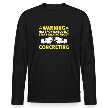 Constructeur de béton Constructeur de béton armé Travailleur du béton - T-shirt manches longues Premium bio Homme - noir - Devant - Nico (187cm)