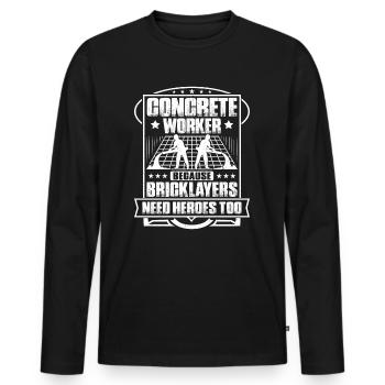 Betonbauer Stahlbetonbauer Concrete Worker - Männer Premium Bio Langarmshirt - Schwarz - Vorne - Nico (187cm)
