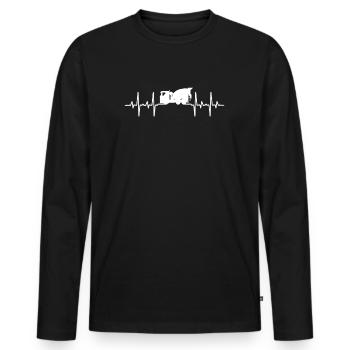 Constructeur de béton Constructeur de béton armé Travailleur du béton - T-shirt manches longues Premium bio Homme - noir - Devant - Nico (187cm)