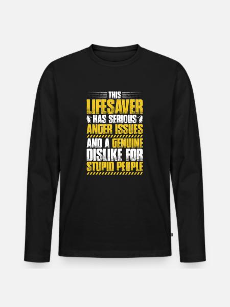 Lifeguard Water Rescue Lifesaver - Men's Premium Organic Long Sleeve Shirt - black