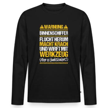 Binnenschiffer Binnenschifffahrt Binnenschiff - Männer Premium Bio Langarmshirt - Schwarz - Vorne - Nico (187cm)