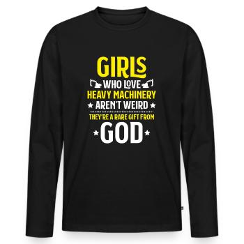 Opérateur d’équipement de construction Grutier Excavatrice Conducteur Équipement de construction - T-shirt manches longues Premium bio Homme - noir - Devant - Nico (187cm)