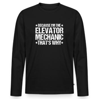 Elevator Fitter Elevator Mechanic Elevator Mechanic - Men's Premium Organic Long Sleeve Shirt - black - Front - Nico (187cm)
