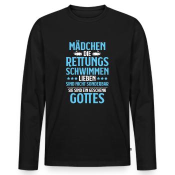 Rettungsschwimmer Wasserrettung Lifesaver - Männer Premium Bio Langarmshirt - Schwarz - Vorne - Nico (187cm)