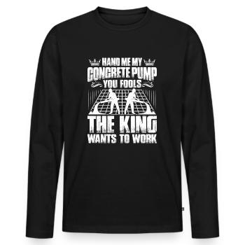 Constructeur de béton Constructeur de béton armé Travailleur du béton - T-shirt manches longues Premium bio Homme - noir - Devant - Nico (187cm)