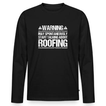 Dachdecker Dachdeckerei Dachdecken Roofer Roofing - Men's Premium Organic Long Sleeve Shirt - black - Front - Nico (187cm)