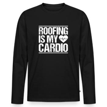 Dachdecker Dachdeckerei Dachdecken Roofer Roofing - Men's Premium Organic Long Sleeve Shirt - black - Front - Nico (187cm)