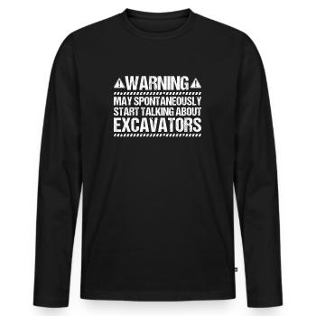 Opérateur d’excavatrice Opérateur d’excavatrice Opérateur d’équipement lourd Opérateur - T-shirt manches longues Premium bio Homme - noir - Devant - Nico (187cm)