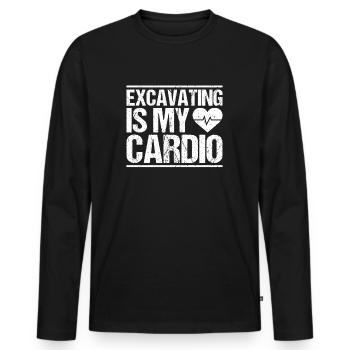 Opérateur d’excavatrice Opérateur d’excavatrice Opérateur d’équipement lourd Opérateur - T-shirt manches longues Premium bio Homme - noir - Devant - Nico (187cm)