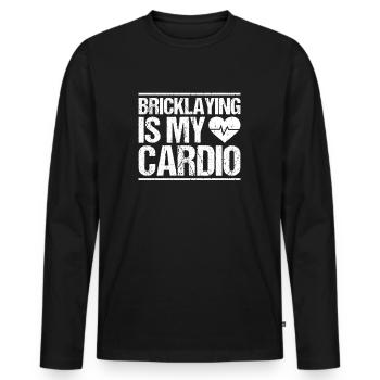 Maurer Maurermeister Mauerwerk Bricklayer Mason - Men's Premium Organic Long Sleeve Shirt - black - Front - Nico (187cm)