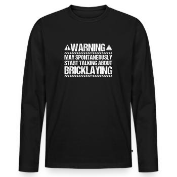 Maurer Maurermeister Mauerwerk Bricklayer Mason - Männer Premium Bio Langarmshirt - Schwarz - Vorne - Nico (187cm)