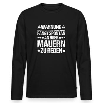Maurer Maurermeister Mauerwerk Bricklayer Mason - Männer Premium Bio Langarmshirt - Schwarz - Vorne - Nico (187cm)