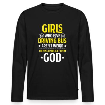 Chauffeur d’autobus Chauffeur d’autobus Autobus chauffeur d’autobus scolaire - T-shirt manches longues Premium bio Homme - noir - Devant - Nico (187cm)