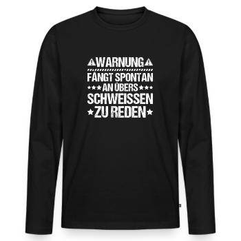 Schweißer Schweißen Schweißerei Welder Welding - Men's Premium Organic Long Sleeve Shirt - black - Front - Nico (187cm)