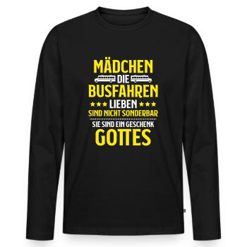 Busfahrer Bus Driver Busman Schulbusfahrer - Männer Premium Bio Langarmshirt - Schwarz - Vorne - Nico (187cm)