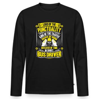 Busfahrer Bus Driver Busman Schulbusfahrer - Männer Premium Bio Langarmshirt - Schwarz - Vorne - Nico (187cm)