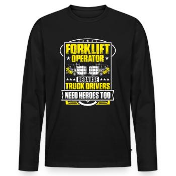 Forklift Driver Forklift Operator - Men's Premium Organic Long Sleeve Shirt - black - Front - Nico (187cm)
