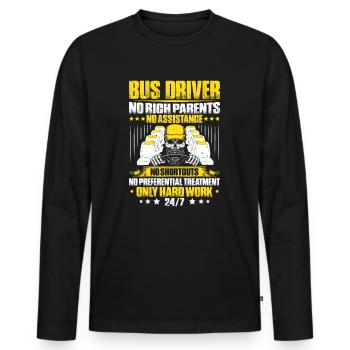 Busfahrer Bus Driver Busman Schulbusfahrer - Männer Premium Bio Langarmshirt - Schwarz - Vorne - Nico (187cm)