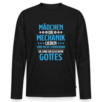 Mechaniker Mechanikerin Mechanik Mechanic - Männer Premium Bio Langarmshirt - Schwarz - Vorne - Nico (187cm)